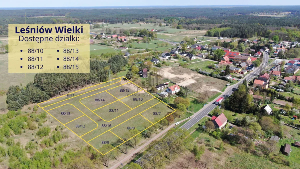 Na sprzedaż działka budowlana z WZ Leśniów Wielki